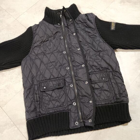 Scotch & Soda Womens M Medium Quilted Snap Knitted Sleeves Jacket Sweater Hybrid - Picture 11 of 14